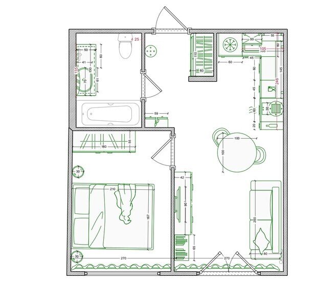 Фотография: Планировки в стиле , Малогабаритная квартира, Квартира, Проект дня, Красногорск, Московская область, 1 комната, до 40 метров, Ольга Мирзабаева, современный с элементами классики и роскоши, Дарья Постникова – фото на INMYROOM