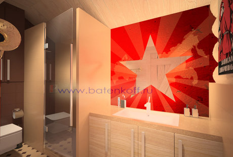 Дизайн интерьера ванной в русской бане в г. Москва. 