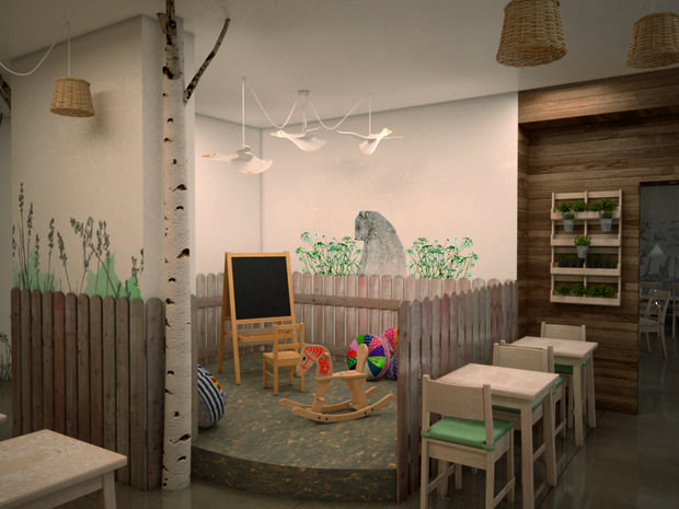 Фото из портфолио Дизайн-проект Кафе русской кухни "Пень-Пнем" г. Череповец  – фотографии дизайна интерьеров на INMYROOM