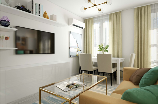 Фото из портфолио Стильная студия в новостройке. 25м² – фотографии дизайна интерьеров на INMYROOM