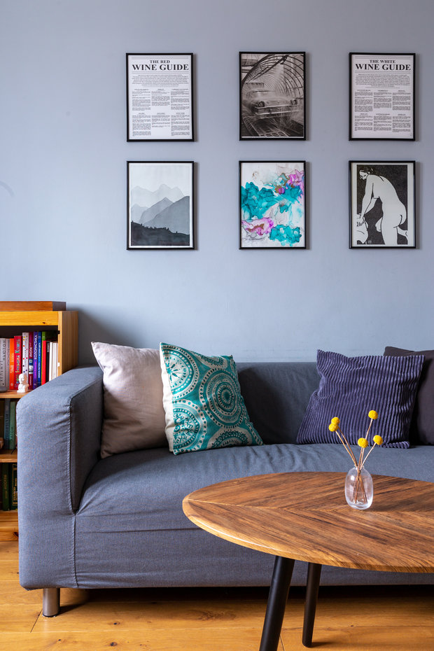 Фотография: Гостиная в стиле Скандинавский, Эклектика, Квартира, Белый, Проект недели, Зеленый, Желтый, Серый, Бирюзовый, Эко, 3 комнаты, 60-90 метров – фото на INMYROOM