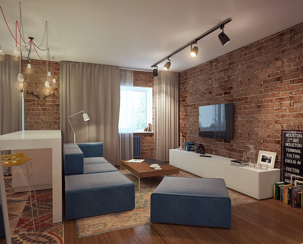 Фотография: Гостиная в стиле Лофт – фото на INMYROOM
