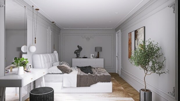 Фото из портфолио Спальня неоклассика – фотографии дизайна интерьеров на INMYROOM
