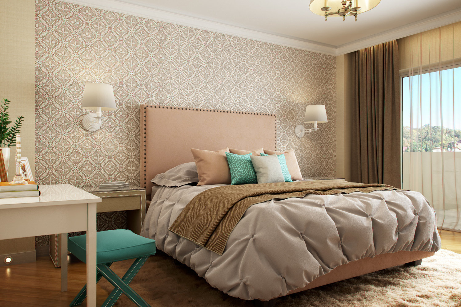 Фотография: Спальня в стиле Классический, Современный, Квартира, Проект недели, Сочи, Евгения Матвеенко, FlatsDesign, Монолитный дом, 3 комнаты, Более 90 метров – фото на INMYROOM