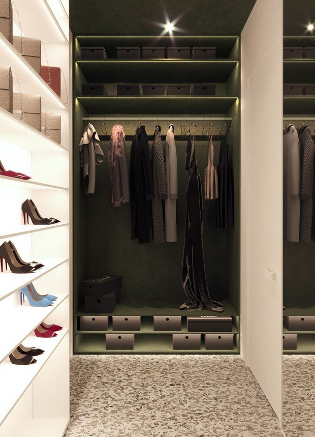 Фотография: Гардеробная в стиле Современный, Квартира, Исландия, Проект недели, Москва, 3 комнаты, 60-90 метров – фото на INMYROOM