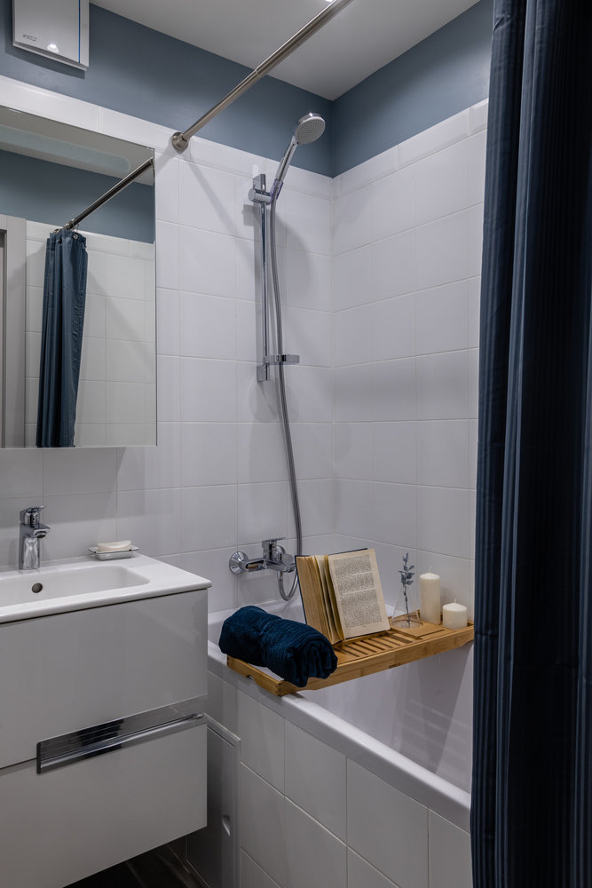 Фотография: Ванная в стиле Современный, Скандинавский, Квартира, Проект недели, Москва, 2 комнаты, 40-60 метров, Prorooms, Мария Рожкова – фото на INMYROOM