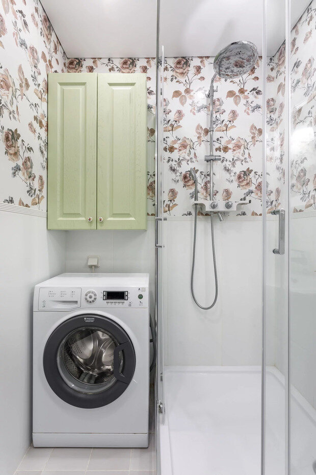 Фотография: Ванная в стиле Прованс и Кантри, Малогабаритная квартира, Квартира, Проект недели, Москва, 1 комната, до 40 метров, Полина Лебедева – фото на INMYROOM