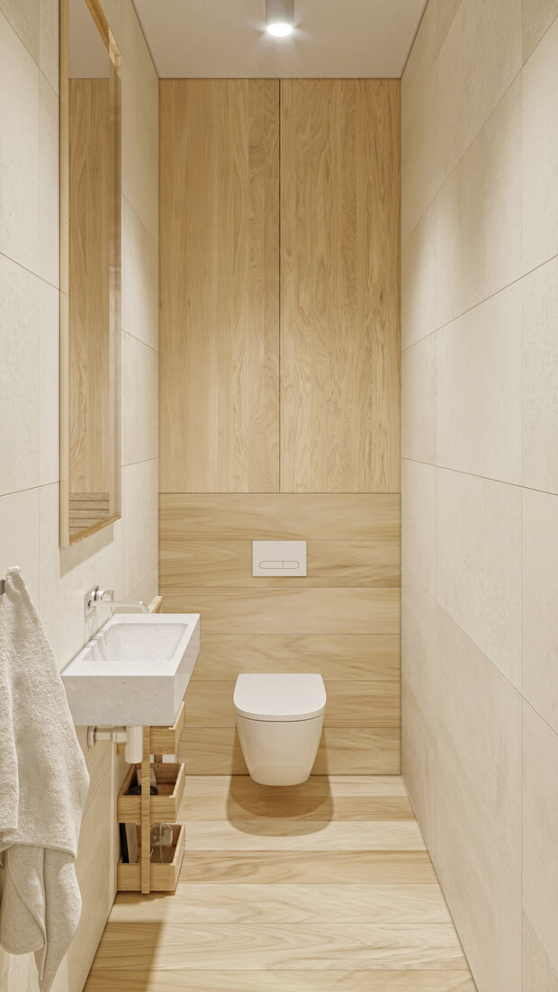 Фотография: Ванная в стиле Современный, Минимализм, Квартира, Проект недели, Воронеж, Кирпичный дом, 3 комнаты, 60-90 метров, Более 90 метров, TOU ARCHITECTS – фото на INMYROOM