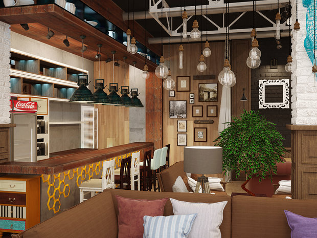 Фото из портфолио Lounge cafe – фотографии дизайна интерьеров на INMYROOM