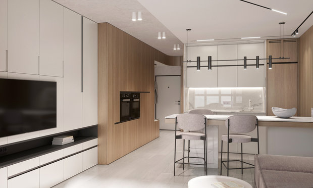 Фото из портфолио Квартира студия в Сочи, 34 м2 – фотографии дизайна интерьеров на INMYROOM