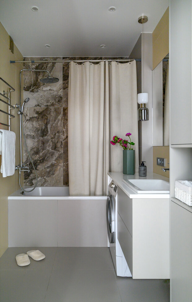 Фотография: Ванная в стиле Современный, Квартира, Проект дня, Нижний Новгород, 1 комната, 40-60 метров, Любовь Мамошкина – фото на INMYROOM