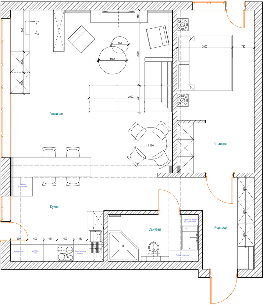 Фотография: Кухня и столовая в стиле Современный, Хай-тек, Классический, Квартира, Планировки, Мебель и свет, Проект дня – фото на INMYROOM