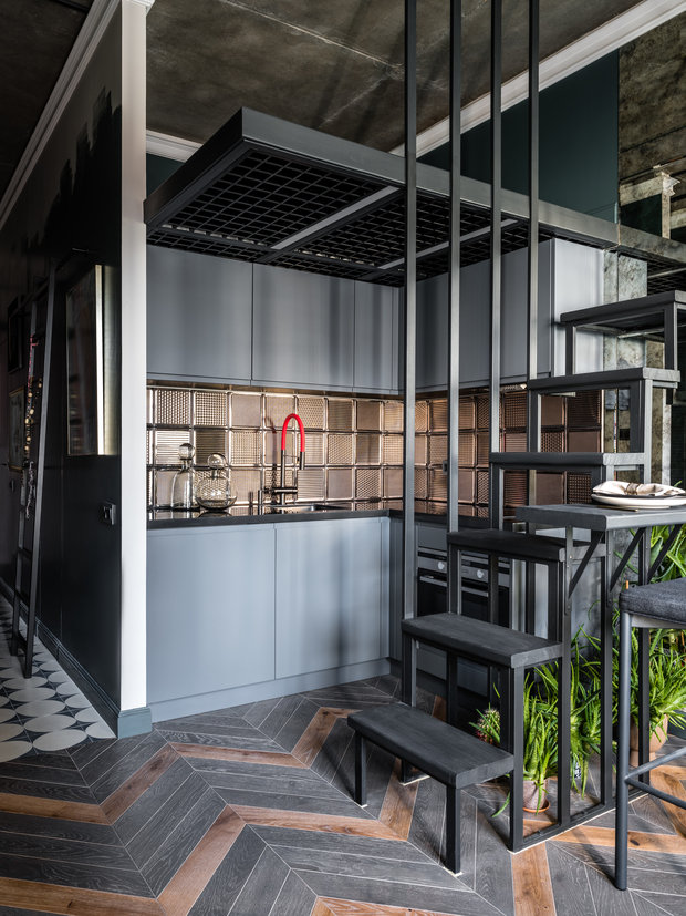 Фотография: Кухня и столовая в стиле Лофт, Современный, Малогабаритная квартира, Квартира, Студия, Проект недели, Москва, до 40 метров, Анна Зуева – фото на INMYROOM