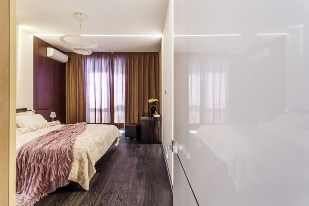 Фото из портфолио Фото спальни реализованного проекта квартиры, расположенной в ЖК "Адмирал".  – фотографии дизайна интерьеров на INMYROOM