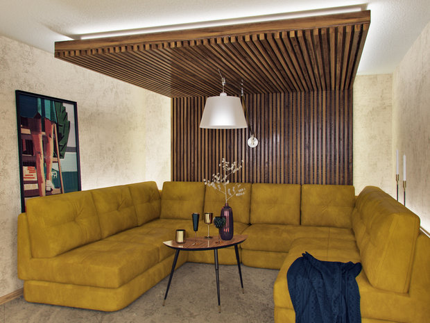 Фотография: Гостиная в стиле Современный, Эко, Дом, Проект недели, Дача, Волгоград, 4 и больше, Более 90 метров, Дизайн-студия Leгко – фото на INMYROOM
