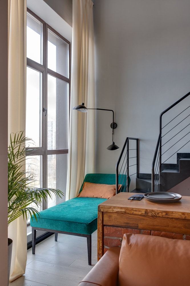 Фотография: Гостиная в стиле Лофт, Квартира, Проект недели, Москва, 2 комнаты, 40-60 метров, Ольга Астафьева – фото на INMYROOM Фотография: Гостиная в стиле Лофт, Квартира, Проект недели, Москва, 2 комнаты, 40-60 метров, Ольга Астафьева – фото на INMYROOM