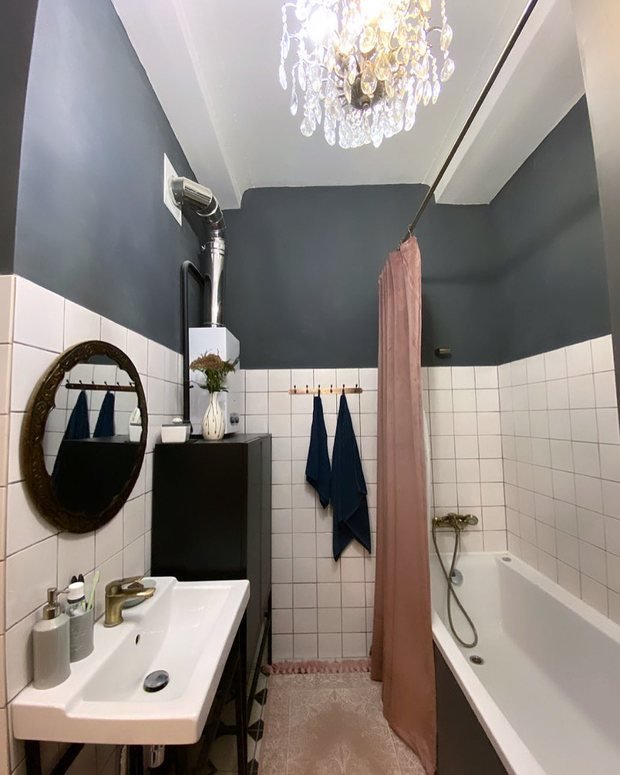 Фотография: Ванная в стиле Скандинавский, Ремонт на практике, ремонт сталинки – фото на INMYROOM