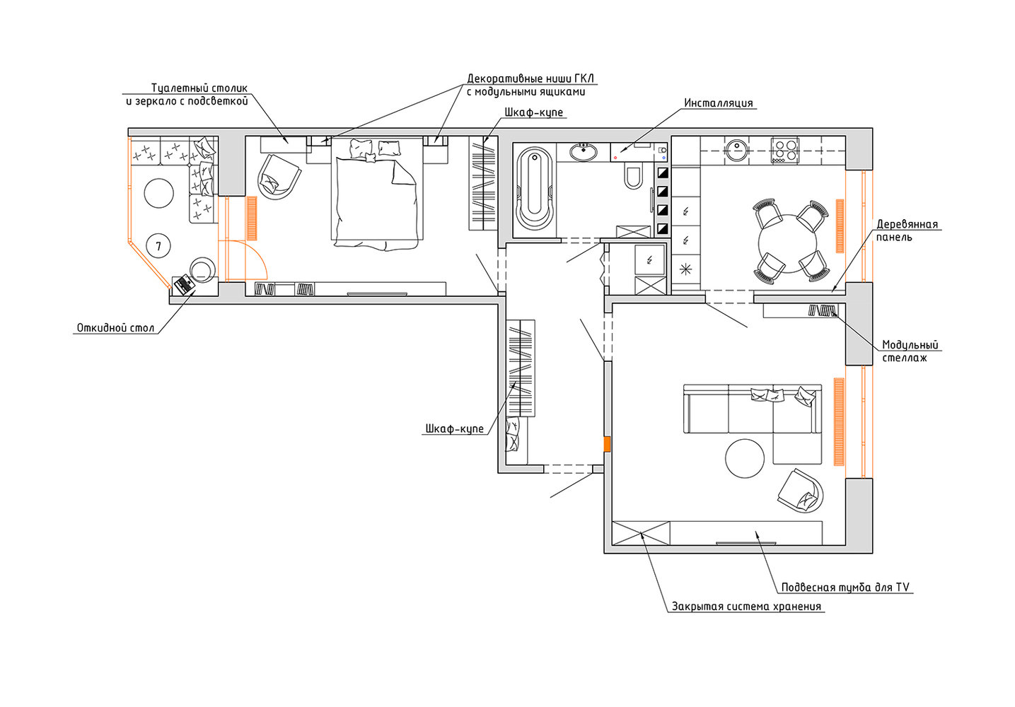 Фотография: Планировки в стиле , Квартира, Проект недели, Санкт-Петербург, 2 комнаты, 60-90 метров, Монолитно-кирпичный, Кристина Перевышина – фото на INMYROOM Фотография: Планировки в стиле , Квартира, Проект недели, Санкт-Петербург, 2 комнаты, 60-90 метров, Монолитно-кирпичный, Кристина Перевышина – фото на INMYROOM