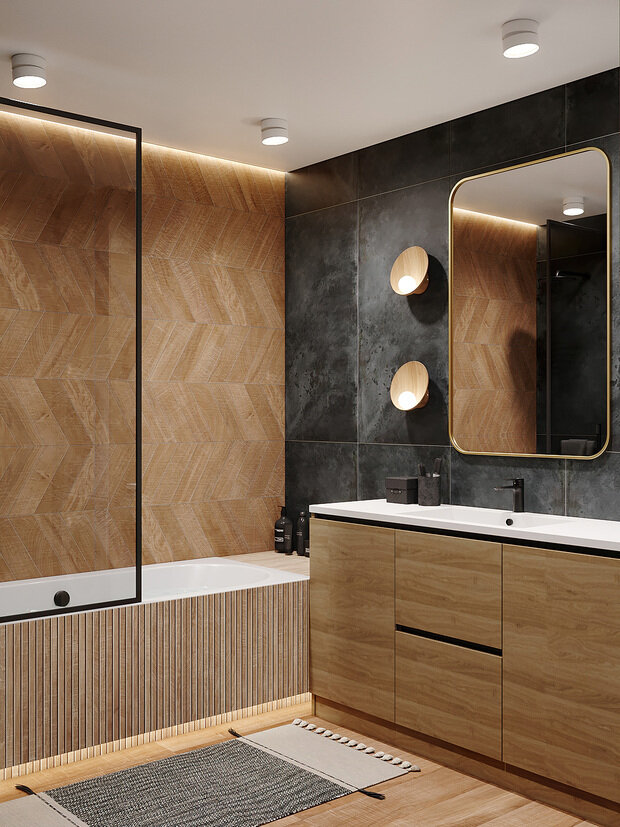 Фотография: Ванная в стиле Современный, Прихожая, Квартира, Проект дня, Санкт-Петербург, Юлия Чернова, 4 и больше, 60-90 метров – фото на INMYROOM