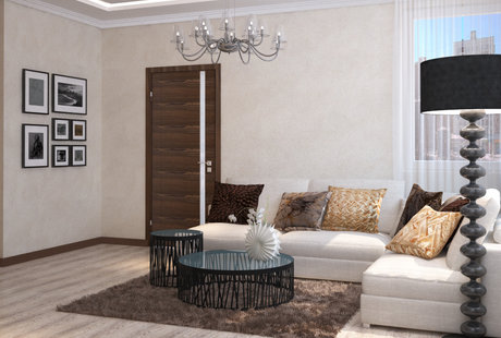 Нежный дизайн гостиной и кухни от Design Ideas Crimea