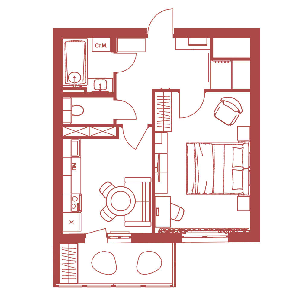 Фотография: в стиле , Скандинавский, Квартира, Переделка, 1 комната, до 40 метров, Екатерина Безъязычная, Санкт-Петербруг – фото на INMYROOM