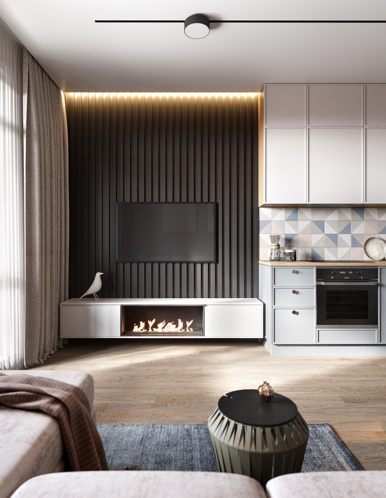 Фотография: Гостиная в стиле Современный, Скандинавский, Квартира, Проект недели, Санкт-Петербург, 3 комнаты, 60-90 метров, Олег Минц – фото на INMYROOM