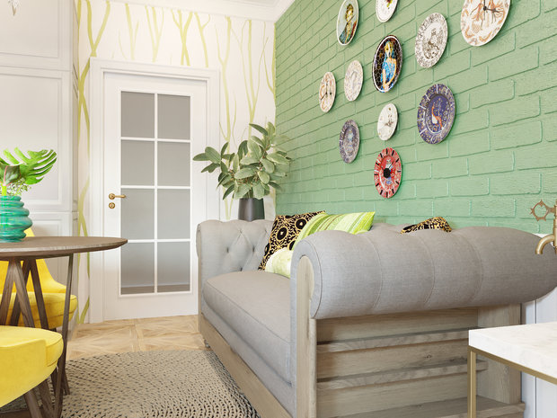 Фото из портфолио Интерьер 1-комнатной квартиры в ЖК Золотые купола – фотографии дизайна интерьеров на INMYROOM