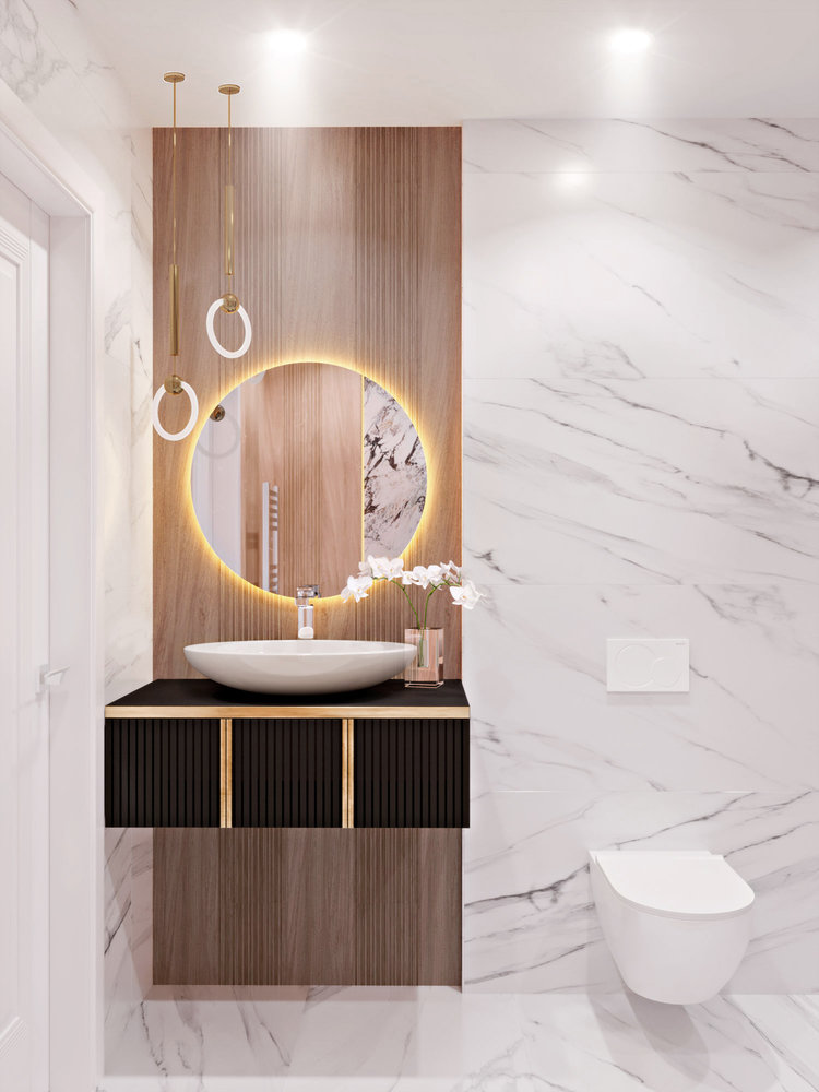 Фотография: Ванная в стиле Современный, Классический, Квартира, Проект недели, Москва, 3 комнаты, 60-90 метров, Александра Гартке – фото на INMYROOM Фотография: Ванная в стиле Современный, Классический, Квартира, Проект недели, Москва, 3 комнаты, 60-90 метров, Александра Гартке – фото на INMYROOM