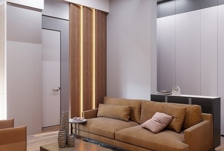 Проект интерьера "Вдумчивый", Москва, 70 м.кв.