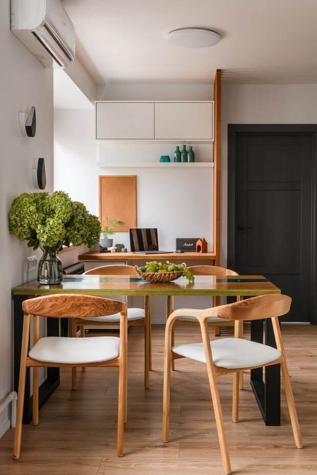 Фотография: Кухня и столовая в стиле Скандинавский, Современный, Квартира, Проект недели, Липецк, Хрущевка, Кирпичный дом, 3 комнаты, 60-90 метров, Наталия Сытникова – фото на INMYROOM