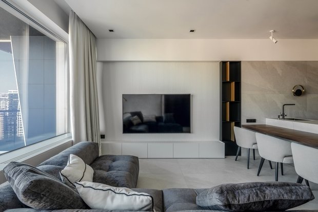 Фотография: Гостиная в стиле Современный, Минимализм, Квартира, Проект недели, Киев, 2 комнаты, 60-90 метров, Lauri Brothers, Юрий Лаури, Сергей Лаури, Анастасия Темпинская – фото на INMYROOM