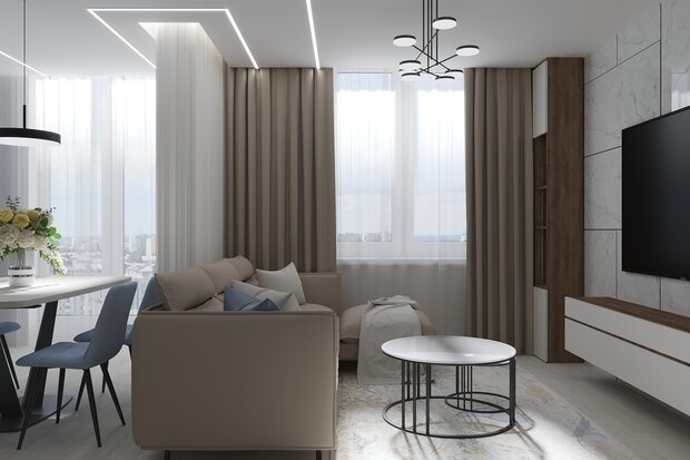 Фото из портфолио Интерьер трёхкомнатной квартиры в ЖК "Арт Квартал" – фотографии дизайна интерьеров на INMYROOM