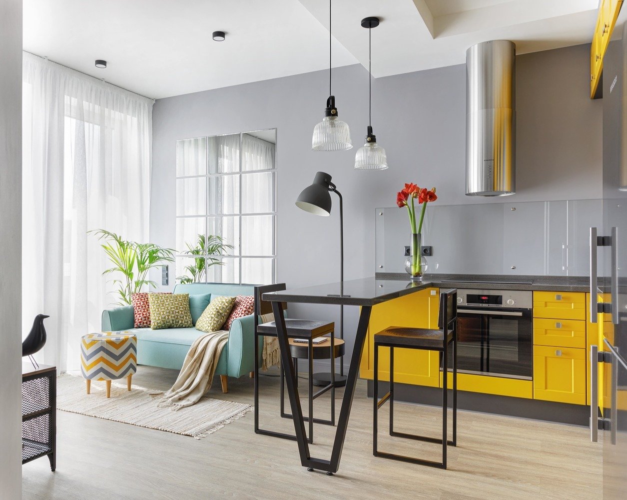 Фотография: Кухня и столовая в стиле Современный, Квартира, Проект недели, Москва, 2 комнаты, 40-60 метров, Мастерская Добровских, Анна Добровская – фото на INMYROOM Фотография: Кухня и столовая в стиле Современный, Квартира, Проект недели, Москва, 2 комнаты, 40-60 метров, Мастерская Добровских, Анна Добровская – фото на INMYROOM
