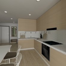 Визуализация интерьера кухни в стиле минимализм
