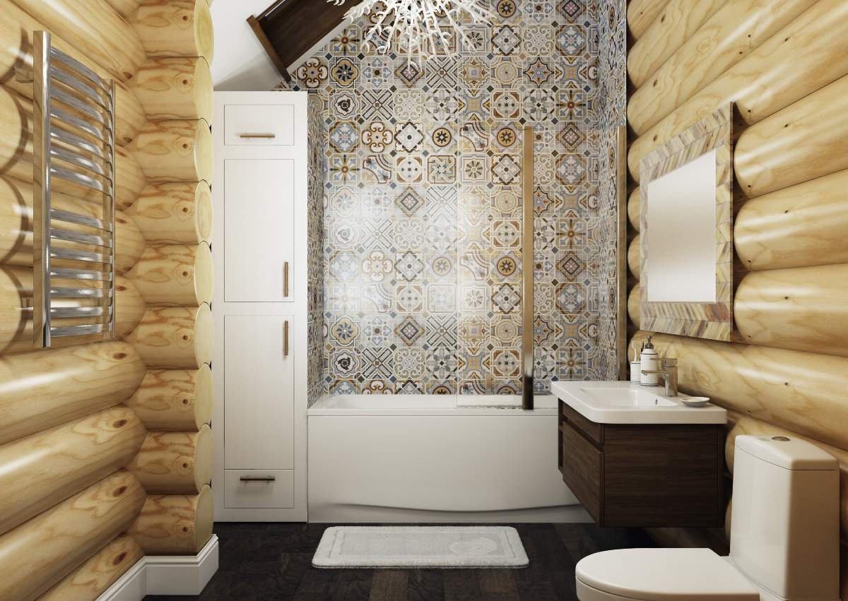 Фотография: Ванная в стиле Прованс и Кантри, Современный, Дом, Проект недели, Московская область, Юлия Веселова, дом из сруба – фото на INMYROOM Фотография: Ванная в стиле Прованс и Кантри, Современный, Дом, Проект недели, Московская область, Юлия Веселова, дом из сруба – фото на INMYROOM