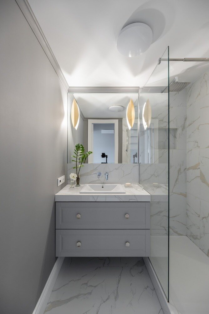 Фотография: Ванная в стиле Современный, Квартира, Проект недели, 4 и больше, 60-90 метров, Саратовская область, Марина Багуцкая – фото на INMYROOM Фотография: Ванная в стиле Современный, Квартира, Проект недели, 4 и больше, 60-90 метров, Саратовская область, Марина Багуцкая – фото на INMYROOM