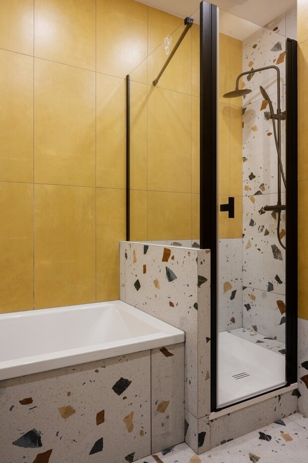 Фотография: Ванная в стиле Современный, Эклектика, Квартира, Проект недели, Москва, Монолитный дом, 3 комнаты, 60-90 метров, Варвара Филатова – фото на INMYROOM