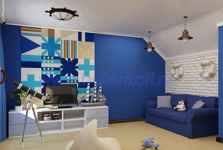 Дизайн детской комнаты в морском стиле 