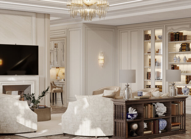 Фото из портфолио Классический интерьер двухуровневой квартиры  – фотографии дизайна интерьеров на INMYROOM