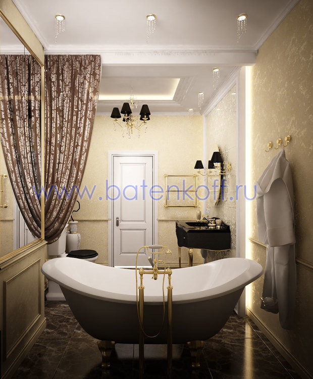 Фото из портфолио Дизайн проект классической ванной комнаты в Сысерти – фотографии дизайна интерьеров на InMyRoom.ru