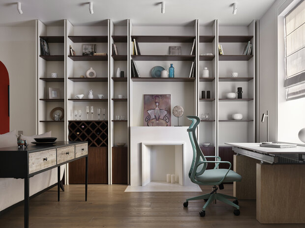 Фотография: Кабинет в стиле Эклектика, Современный, Квартира, Проект дня, Москва, Сталинка, Кирпичный дом, 3 комнаты, Более 90 метров, Ирина Фролочкина, Артём Ерыков – фото на INMYROOM
