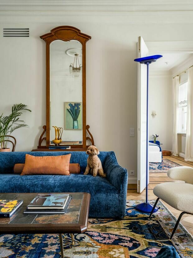 Фотография: Гостиная в стиле Классический, Современный, Эклектика, Квартира, Проект дня, Москва, 4 и больше, Более 90 метров, Елена Учаева – фото на INMYROOM