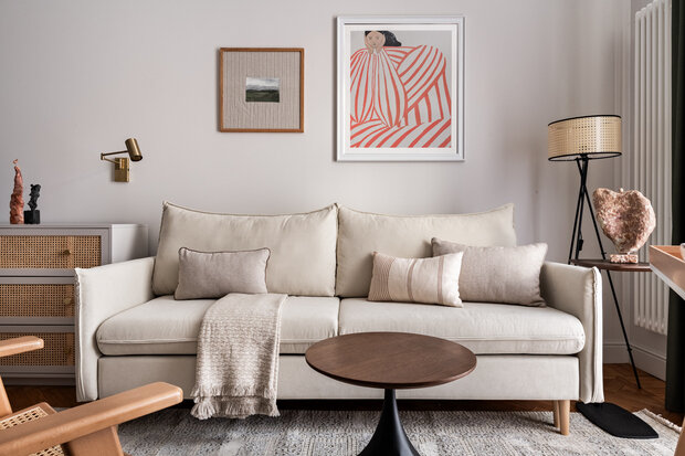 Фотография: Гостиная в стиле Современный, Квартира, Проект дня, Москва, Сталинка, 2 комнаты, 40-60 метров, Патриаршие пруды, винтаж/ретро, Рамиля Шагиева, Эмиль Шагиев – фото на INMYROOM