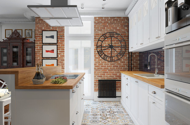Фотография: Кухня и столовая в стиле Лофт, Квартира, Дома и квартиры – фото на INMYROOM