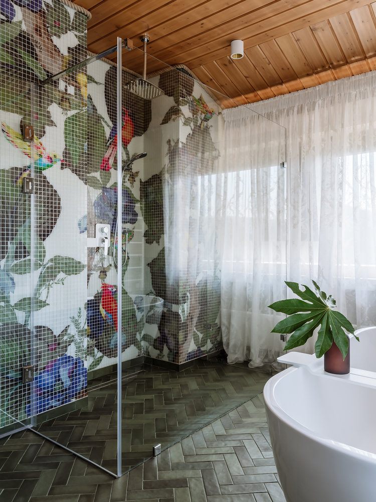 Фотография: Ванная в стиле Современный, Эклектика, Дом, Проект недели, Дом и дача, Московская область, Истринский район, 4 и больше, Более 90 метров, Яна Ухова – фото на INMYROOM