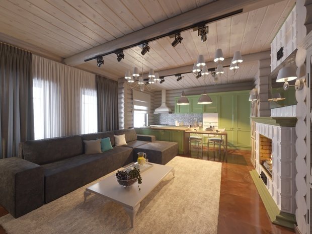 Фото из портфолио Дизайн-проект гостиной в частном доме. – фотографии дизайна интерьеров на INMYROOM