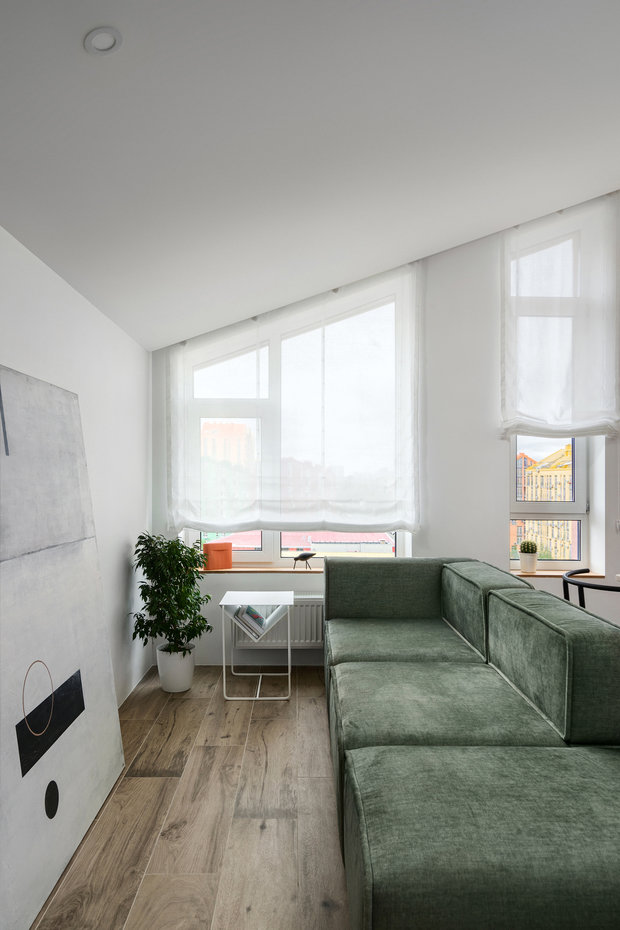 Фотография: Гостиная в стиле Минимализм, Современный, Квартира, Студия, Проект недели, Киев, Ольга Бондарь, до 40 метров – фото на INMYROOM