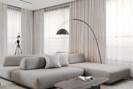 Дизайн интерьера квартиры в ЖК «Omega House (Омега Хаус)» в стиле монохромный минимализм