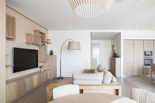 Фотография: Гостиная в стиле Восточный, Минимализм, Квартира, Проект недели, Москва, Эко, новостройка, Ариана Ахмад, Татьяна Карякина, Монолитный дом, 4 и больше, Более 90 метров – фото на INMYROOM