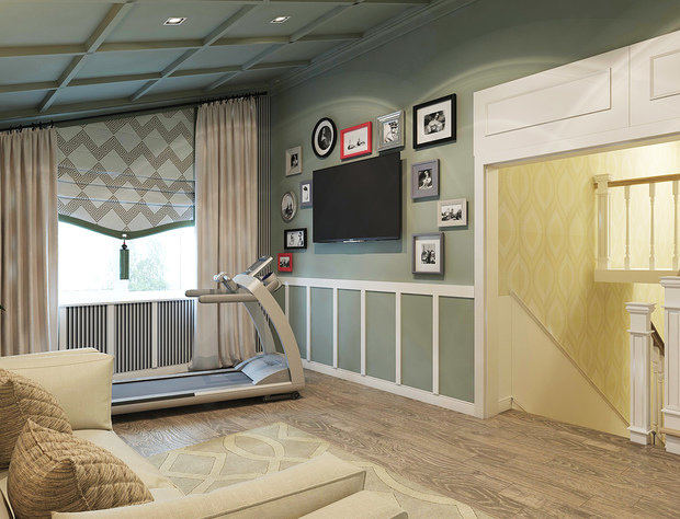 Фотография: Гостиная в стиле Прованс и Кантри, Классический, Современный, Дом, Проект недели, интерьер кабинета, кухня-гостиная дизайн, Челябинск, Валерия Стенникова, Insomnia, американский стиль – фото на INMYROOM